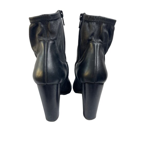 Vince Odelia Booties Heels Ankle Boots Black Leather Made in Italy Women's 6.5 - Picture 4 of 8